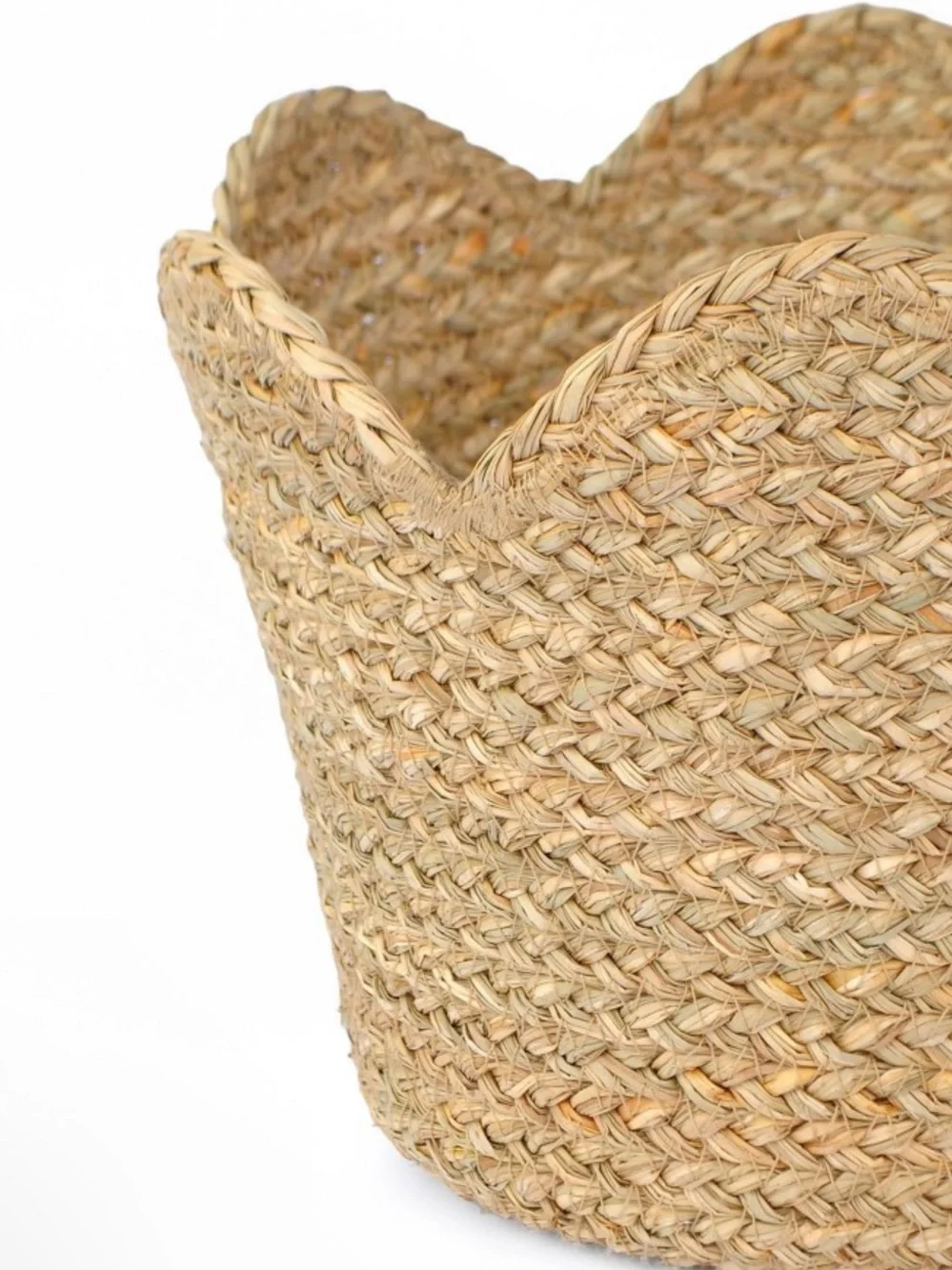 Woven Decorative Basket with Scalloped Rim - Natural- Target Bullseye Playground